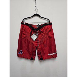 Bauer hockey goalie red shorts pant covers with a black belt Mens size small Lar